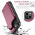 iPhone 14 CaseMe C22 Card Slots Holder RFID Anti-theft Phone Case - Wine Red