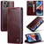 iPhone 14 Plus CaseMe 003 Crazy Horse Texture Leather Phone Case - Red