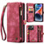 iPhone 14 Plus CaseMe 008 Detachable Multifunctional Leather Phone Case - Red