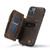iPhone 14 Plus CaseMe C20 Multifunctional Leather Phone Case - Dark Coffee