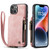 iPhone 14 Plus CaseMe C20 Multifunctional Leather Phone Case - Pink