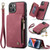 iPhone 14 Plus CaseMe C20 Multifunctional Leather Phone Case - Red