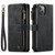 iPhone 14 Plus CaseMe C30 Multifunctional Phone Leather Case - Black
