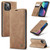 iPhone 14 Plus CaseMe-013 Multifunctional Retro Frosted Leather Phone Case  - Brown