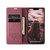 iPhone 14 Plus CaseMe-013 Multifunctional Retro Frosted Leather Phone Case - Wine Red