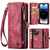 iPhone 14 Pro CaseMe 008 Detachable Multifunctional Leather Phone Case - Red