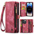 iPhone 14 Pro CaseMe 008 Detachable Multifunctional Leather Phone Case - Red
