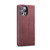 iPhone 14 Pro CaseMe-013 Multifunctional Retro Frosted Leather Phone Case - Wine Red