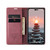 iPhone 14 Pro CaseMe-013 Multifunctional Retro Frosted Leather Phone Case - Wine Red