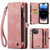 iPhone 14 Pro Max CaseMe 008 Detachable Multifunctional Leather Phone Case - Pink