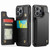 iPhone 14 Pro Max CaseMe C22 Card Slots Holder RFID Anti-theft Phone Case - Black