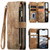 iPhone 15 CaseMe C30 Multifunctional Leather Phone Case - Brown