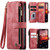 iPhone 15 CaseMe C30 Multifunctional Leather Phone Case - Red