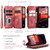 iPhone 15 CaseMe C30 Multifunctional Leather Phone Case - Red