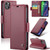 iPhone 15 Plus CaseMe 023 Butterfly Buckle Litchi Texture RFID Anti-theft Leather Phone Case - Wine Red