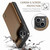 iPhone 15 Plus CaseMe C22 Card Slots Holder RFID Anti-theft Phone Case - Brown