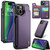 iPhone 15 Plus CaseMe C22 Card Slots Holder RFID Anti-theft Phone Case - Purple