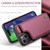 iPhone 15 Plus CaseMe C22 Card Slots Holder RFID Anti-theft Phone Case - Wine Red