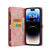 iPhone 15 Pro CaseMe 008 Detachable Multifunctional Leather Phone Case - Pink