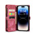 iPhone 15 Pro CaseMe 008 Detachable Multifunctional Leather Phone Case - Red