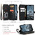 iPhone 15 Pro CaseMe C30 Multifunctional Leather Phone Case - Black