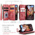 iPhone 15 Pro CaseMe C30 Multifunctional Leather Phone Case - Red