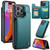 iPhone 15 Pro Max CaseMe C22 Card Slots Holder RFID Anti-theft Phone Case - Blue Green