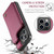 iPhone 15 Pro Max CaseMe C22 Card Slots Holder RFID Anti-theft Phone Case - Wine Red