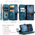 iPhone 15 Pro Max CaseMe C30 Multifunctional Leather Phone Case - Blue
