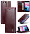 iPhone SE 2022 / SE 2020 / 7 / 8 CaseMe 003 Crazy Horse Texture Leather Phone Case - Wine Red
