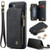 iPhone SE 2022 / SE 2020 / 7 / 8 CaseMe C20 Multifunctional RFID Leather Phone Case - Black