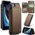 iPhone SE 2022 / SE 2020 CaseMe C22 Card Slots Holder RFID Anti-theft Phone Case - Brown