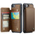 iPhone SE 2022 / SE 2020 CaseMe C22 Card Slots Holder RFID Anti-theft Phone Case - Brown