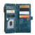 CaseMe-C30 PU + TPU Multifunctional Horizontal Flip Leather Case with Holder & Card Slot & Wallet & Zipper Pocket iPhone 8 Plus & 7 Plus & 6 Plus - Blue