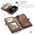 iPhone X / XS CaseMe-008 TPU + PC Magnetic Absorption Detachable Back Cover Horizontal Flip Leather Case with Holder & Card Slots & Zipper Wallet & Photo Frame - Brown