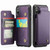 iPhone XS / X CaseMe C22 Card Slots Holder RFID Anti-theft Phone Case - Purple