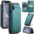 iPhone XR CaseMe C22 Card Slots Holder RFID Anti-theft Phone Case - Blue Green