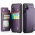 iPhone XS Max CaseMe C22 Card Slots Holder RFID Anti-theft Phone Case - Purple