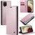 Samsung Galaxy A12 CaseMe 003 Crazy Horse Texture Leather Phone Case - Rose Gold