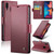 Samsung Galaxy A20/A30/M10s CaseMe 023 Butterfly Buckle Litchi Texture RFID Anti-theft Leather Phone Case - Wine Red