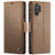 Samsung Galaxy A32 5G / M32 5G CaseMe 023 Butterfly Buckle Litchi Texture RFID Anti-theft Leather Phone Case - Brown