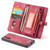 CaseMe-008 Detachable Multifunctional Retro Frosted Horizontal Flip Leather Case Galaxy A50, with Card Slot & Holder & Zipper Wallet & Photo Frame - Red