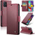 Samsung Galaxy A51 4G/M40s CaseMe 023 Butterfly Buckle Litchi Texture RFID Anti-theft Leather Phone Case - Wine Red