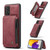 Samsung Galaxy A72 4G / 5G CaseMe C20 Multifunctional PC + TPU Protective Case with Holder & Card Slot & Wallet - Dark Red