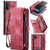 Samsung Galaxy Note10 CaseMe-008 Detachable Multifunctional Flip Leather Phone Case - Red
