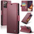 Samsung Galaxy Note20 Ultra CaseMe 023 Butterfly Buckle Litchi Texture RFID Anti-theft Leather Phone Case - Wine Red