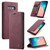 CaseMe-013 Multifunctional Retro Frosted Horizontal Flip Leather Case Galaxy S10 E, with Card Slot & Holder & Wallet  - Wine Red