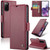 Samsung Galaxy S20 CaseMe 023 Butterfly Buckle Litchi Texture RFID Anti-theft Leather Phone Case - Wine Red