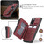 Samsung Galaxy S20 FE CaseMe C20 Multifunctional PC + TPU Protective Case with Holder & Card Slot & Wallet - Dark Red