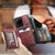 Samsung Galaxy S20 Ultra CaseMe C20 Multifunctional PC + TPU Protective Case with Holder & Card Slot & Wallet - Dark Red